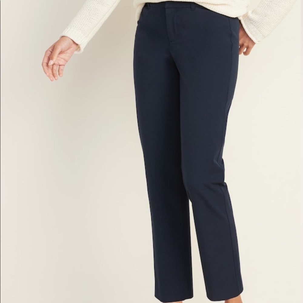 Navy Blue straight leg ankle pants